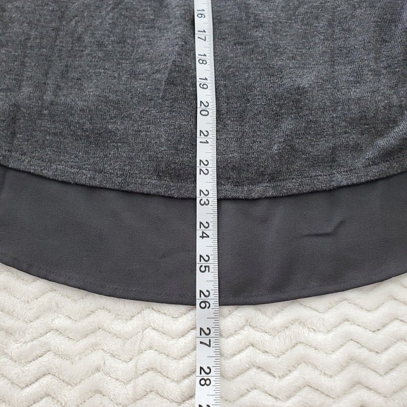 Sanctuary Gray V-Open Chiffon Mock Layer Bottom Sweater Lightweight Womens Small - Picture 4 of 10
